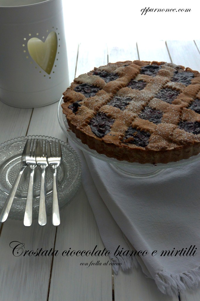 crostata mirtilli e cioccolato bianco